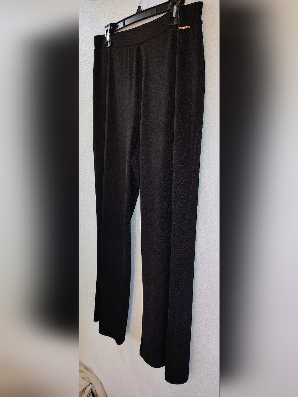 Anne Klein Stretch Black Wide-leg Pants Size Large - Picture 3 of 9